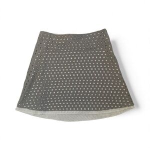 Sevier Skirts Custom Nashville Charcoal Grey Eyelet Skirt Striped Lining Size 10